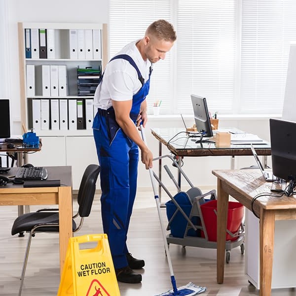 person cleaning office